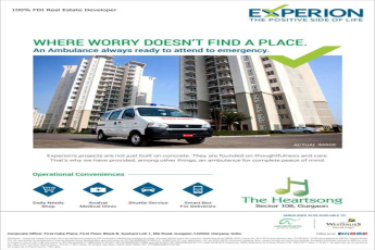 Experion facilitates Ambulance at The Heartsong in Gurgaon